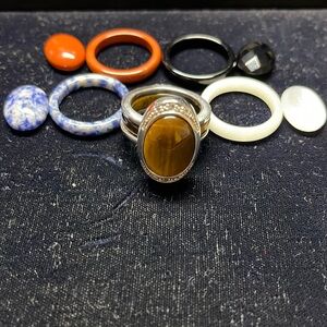 Sterling silver ring with interchangable stones